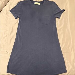 Abercrombie & Fitch Casual Navy Suede T-Shirt Dress